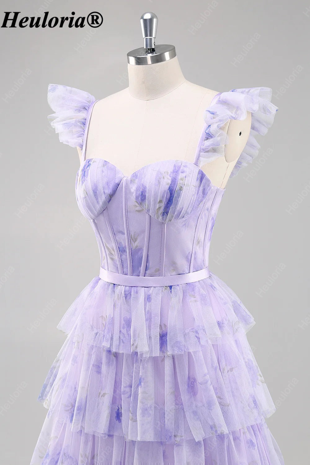 heuloria-Lavender Floral Tulle Corset Prom Dress with Tiered Ruffles-ed-582