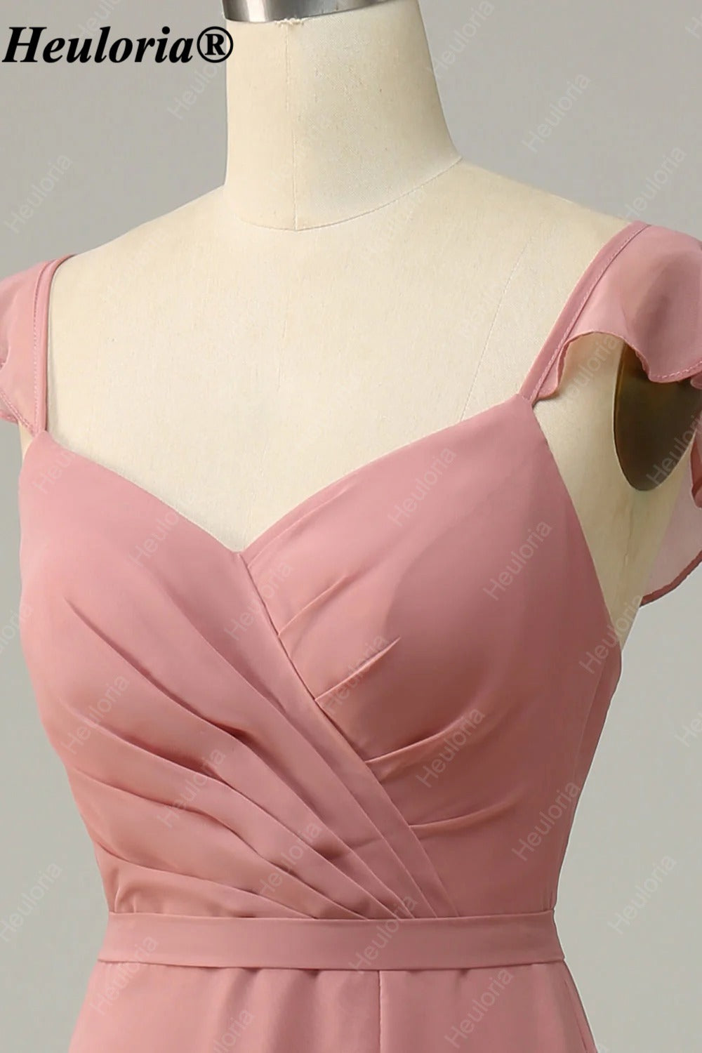 heuloria-Dusty Rose Flutter Sleeve Bridesmaid Dress with Slit-ed-544