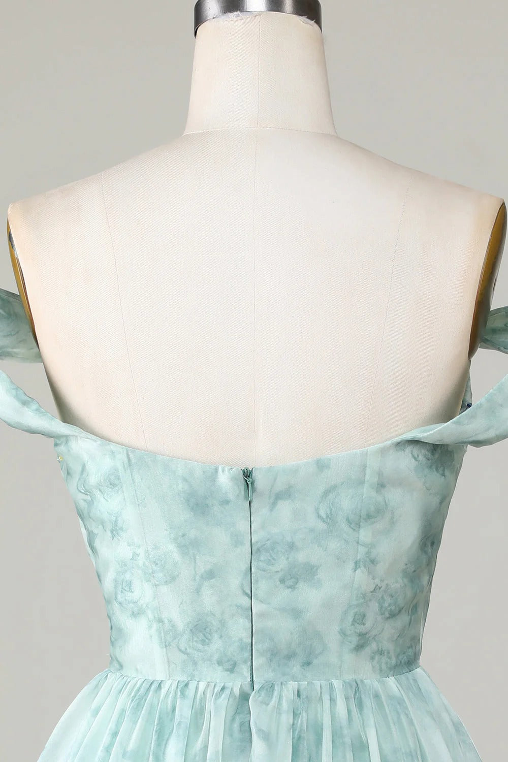 HEULORIA Ethereal Watercolor Floral Off-the-Shoulder Tiered Mini Dress ED-600