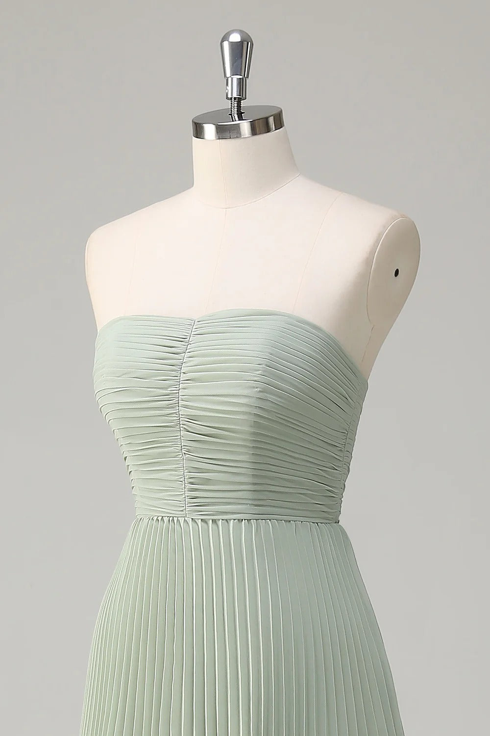 HEULORIA Strapless Tiered Pleated Chiffon Maxi Dress - Elegant Sleeveless Evening Gown ED-241