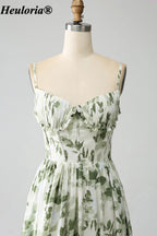 heuloria-Ivory Green Floral Corset Maxi Dress with Ruffle Hem-ed-549