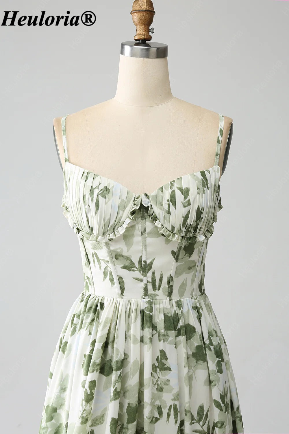 heuloria-Ivory Green Floral Corset Maxi Dress with Ruffle Hem-ed-549