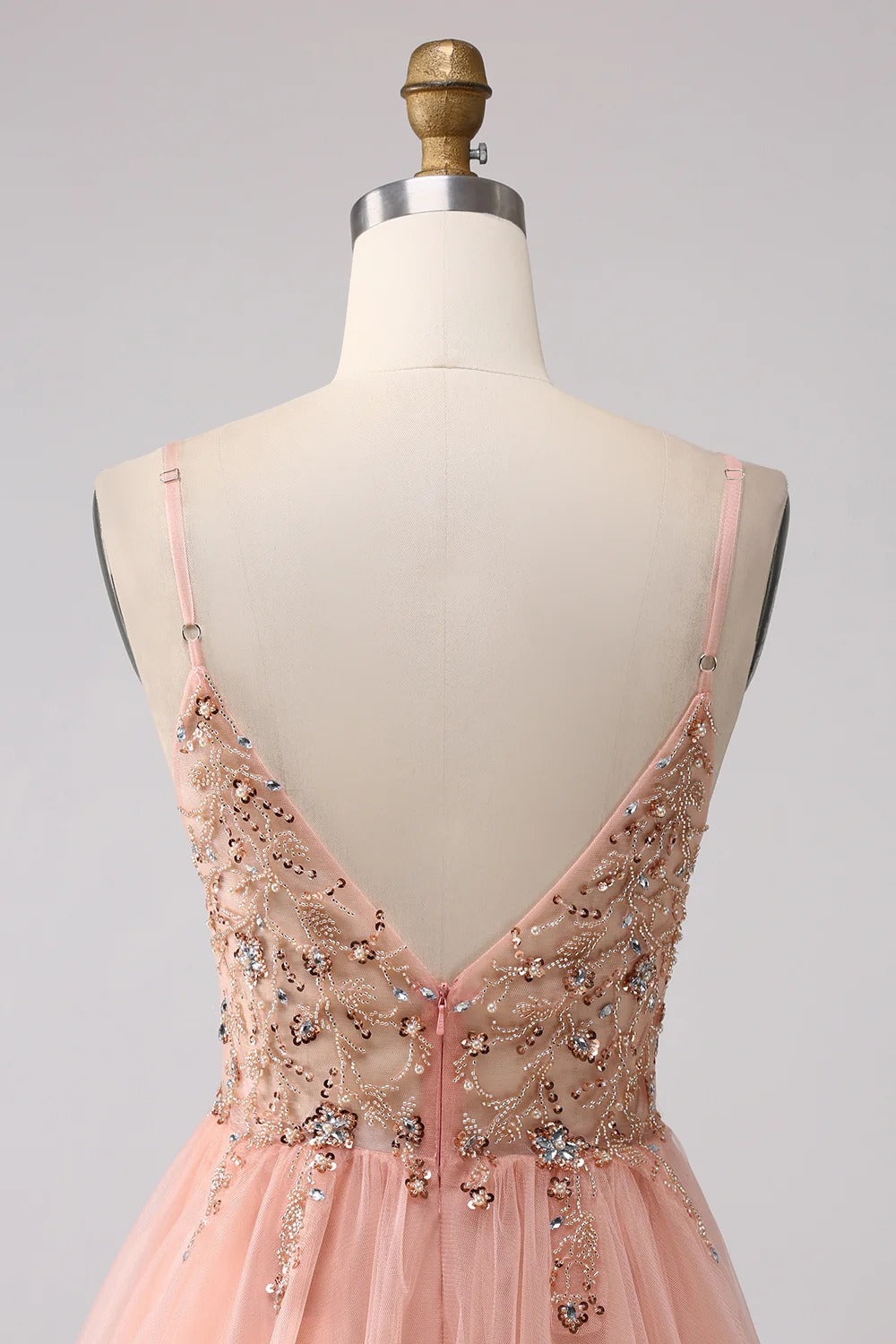 HEULORIA Sparkling Floral Beaded Tulle Prom Dress with High Slit - Elegant A-Line Evening Gown ED-572
