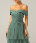 heuloria-Grey Green Off-Shoulder Tiered Tulle Bridesmaid Dress-ed-545