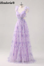 heuloria-Lavender Floral Tiered Gown with Flower Straps and Bow Back-ed-563