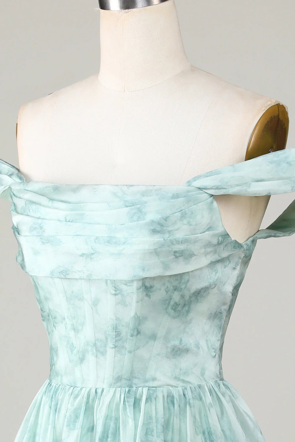 HEULORIA Ethereal Watercolor Floral Off-the-Shoulder Tiered Mini Dress ED-600