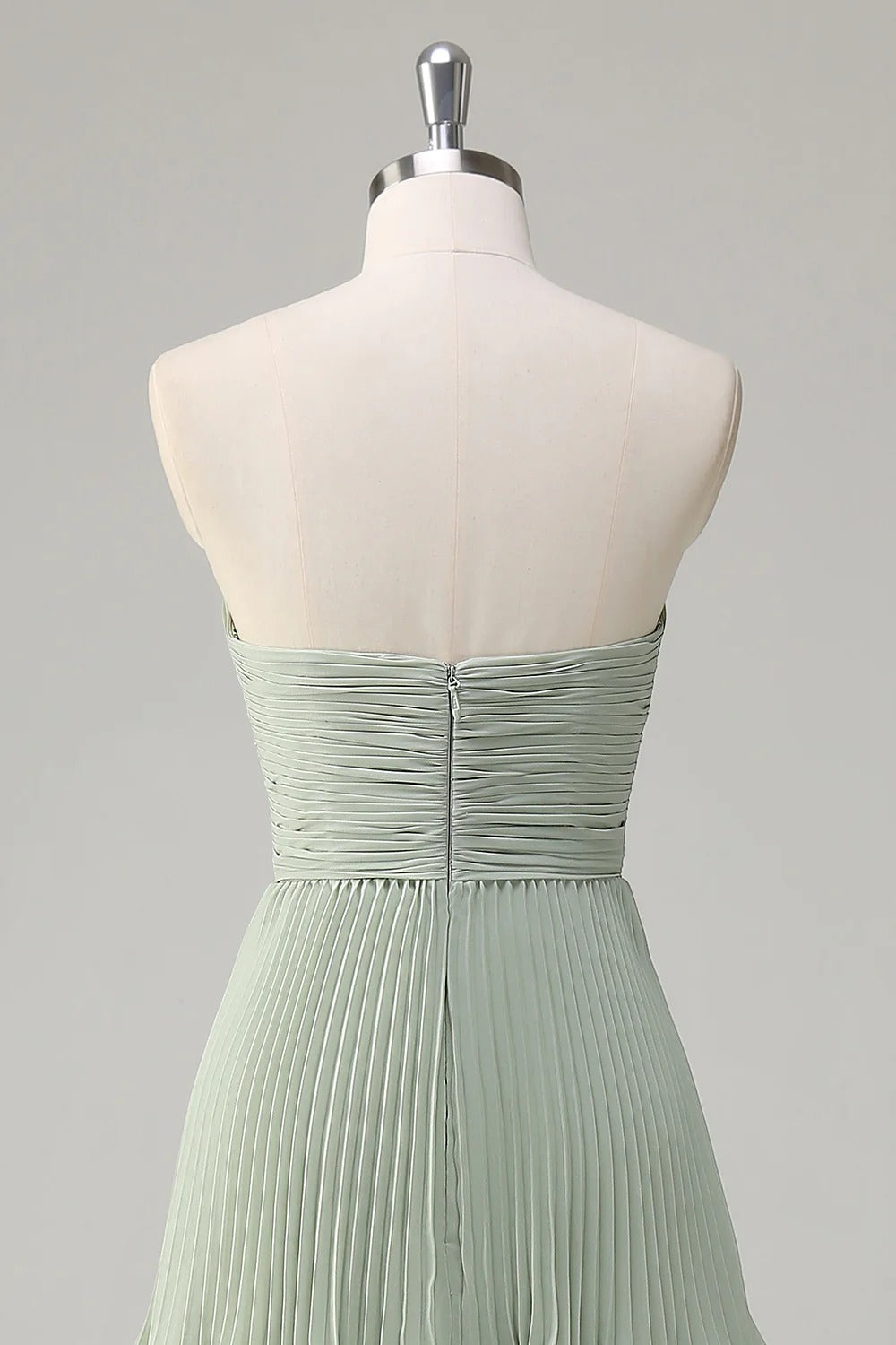 HEULORIA Strapless Tiered Pleated Chiffon Maxi Dress - Elegant Sleeveless Evening Gown ED-241