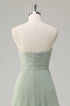 HEULORIA Strapless Tiered Pleated Chiffon Maxi Dress - Elegant Sleeveless Evening Gown ED-241
