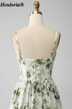 heuloria-Ivory Green Floral Corset Maxi Dress with Ruffle Hem-ed-549