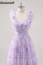 heuloria-Lavender Floral Tiered Gown with Flower Straps and Bow Back-ed-563