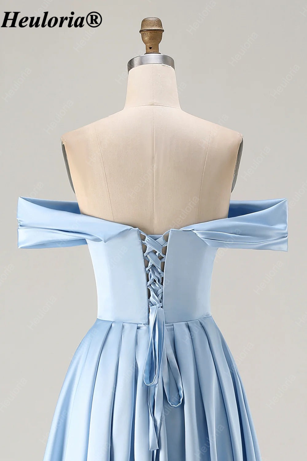 HEULORIA Off-the-Shoulder Satin A-Line Prom Dress with Slit ED-533