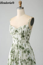 heuloria-Ivory Green Floral Corset Maxi Dress with Ruffle Hem-ed-549