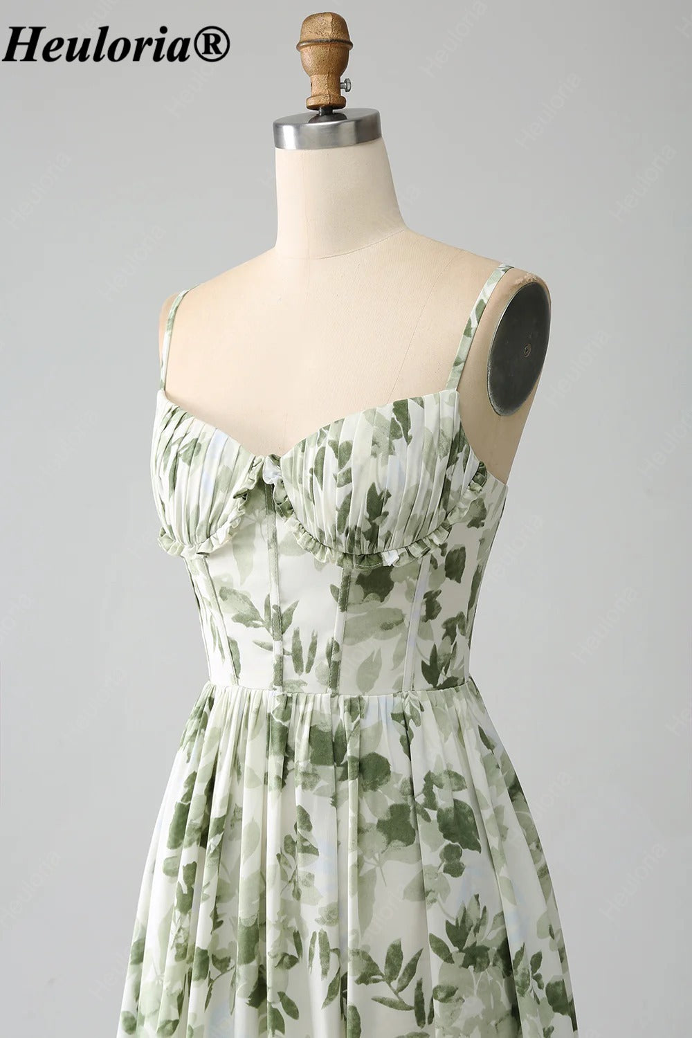 heuloria-Ivory Green Floral Corset Maxi Dress with Ruffle Hem-ed-549