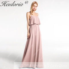 HEULORIA Long Bridemaid dress sweetheart neck chiffon party dress formal dress ED-120