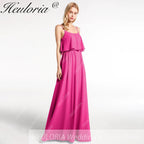 HEULORIA Long Bridemaid dress sweetheart neck chiffon party dress formal dress ED-120