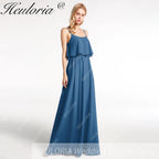 HEULORIA Long Bridemaid dress sweetheart neck chiffon party dress formal dress ED-120