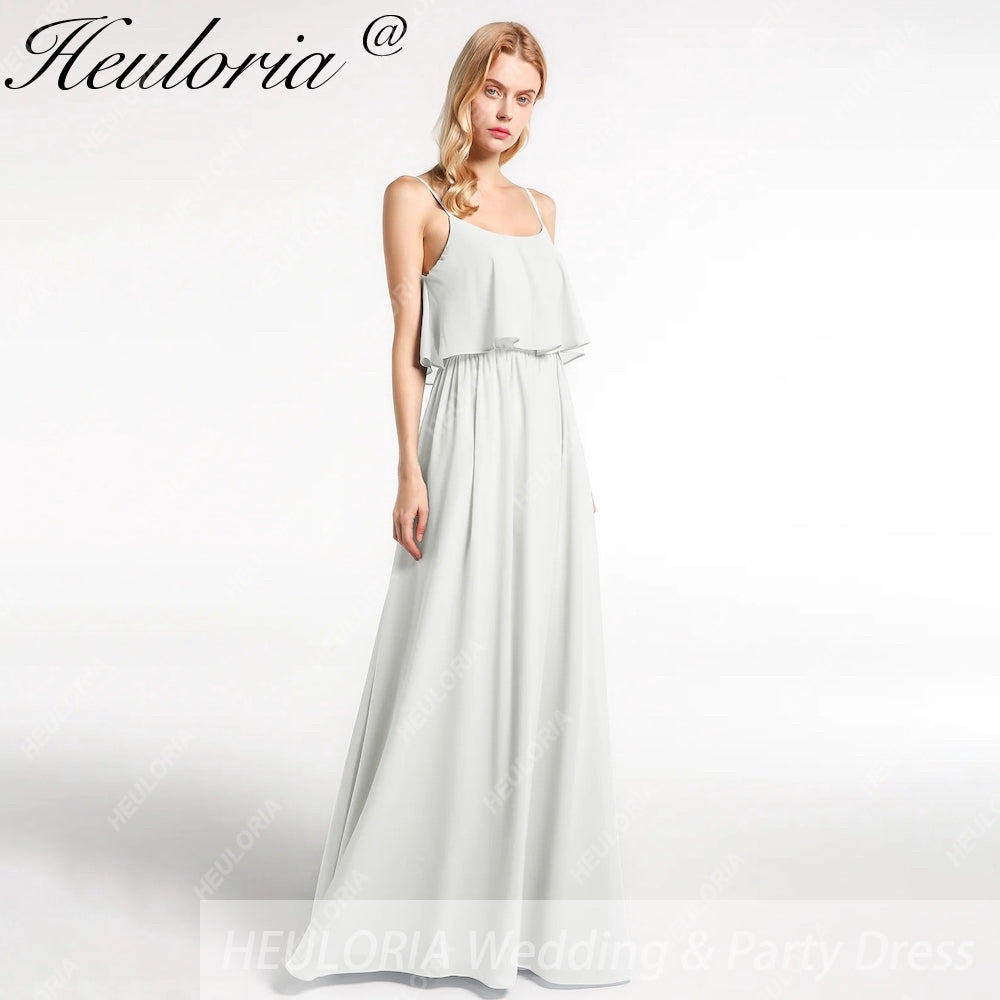 HEULORIA Long Bridemaid dress sweetheart neck chiffon party dress formal dress ED-120