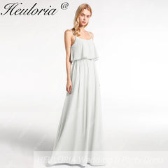 HEULORIA Long Bridemaid dress sweetheart neck chiffon party dress formal dress ED-120