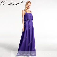 HEULORIA Long Bridemaid dress sweetheart neck chiffon party dress formal dress ED-120
