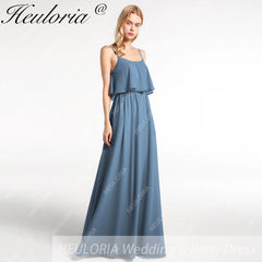 HEULORIA Long Bridemaid dress sweetheart neck chiffon party dress formal dress ED-120