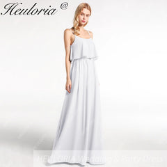 HEULORIA Long Bridemaid dress sweetheart neck chiffon party dress formal dress ED-120