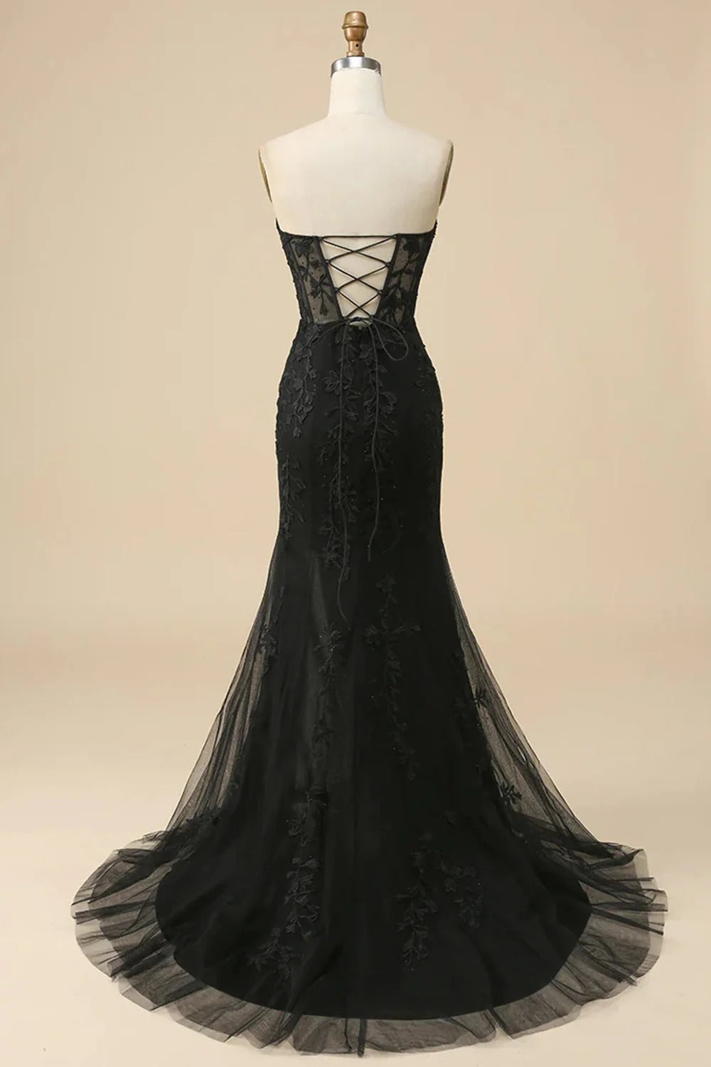 HEULORIA Enchanting Lavender Lace Mermaid Prom Dress with Slit and Corset Back ED-237
