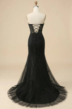 HEULORIA Enchanting Lavender Lace Mermaid Prom Dress with Slit and Corset Back ED-237