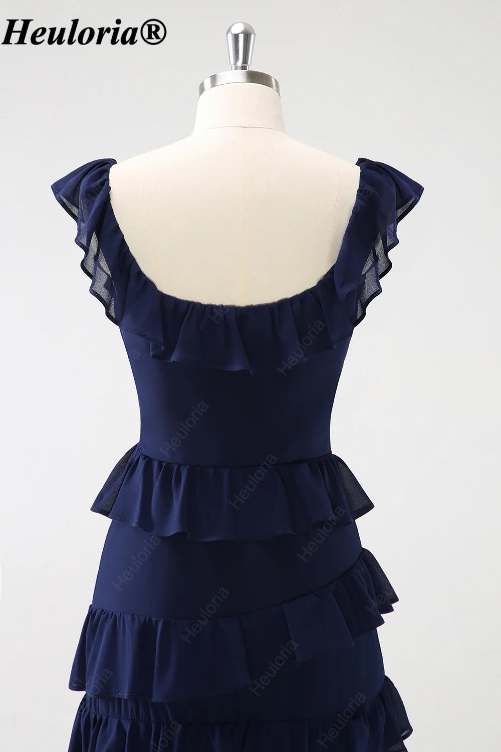 heuloria-Dark Navy Square Neck Ruffle Bridesmaid Dress-ed-556