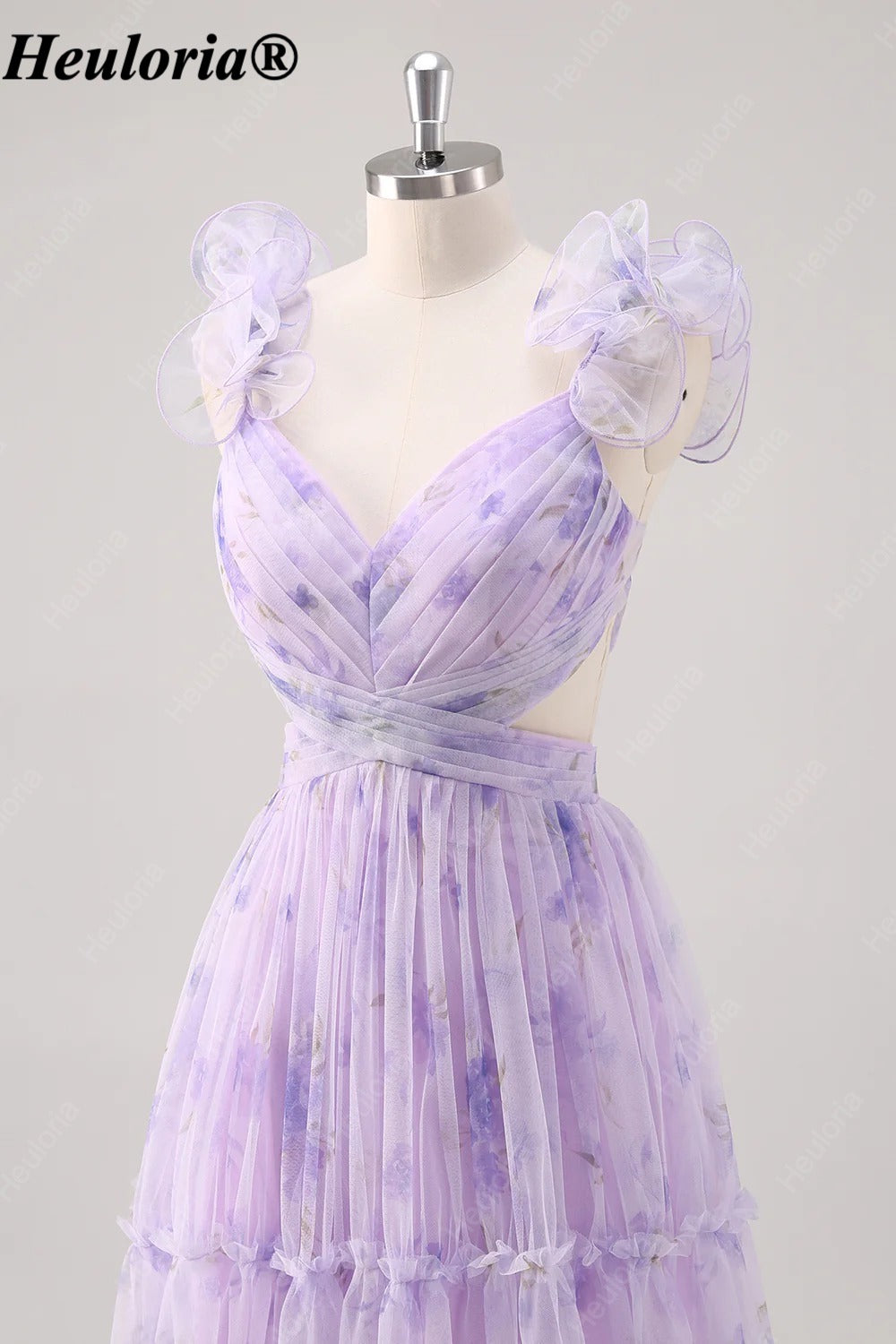 heuloria-Lavender Floral Tiered Gown with Flower Straps and Bow Back-ed-563