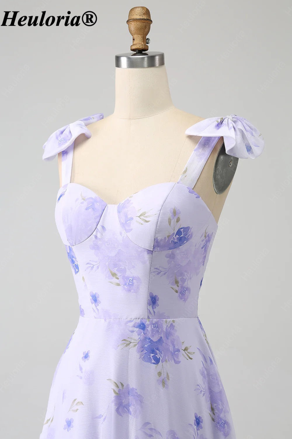 heuloria-Lilac Floral Bow Shoulder Tiered Dress with Lace-Up Back-ed-557