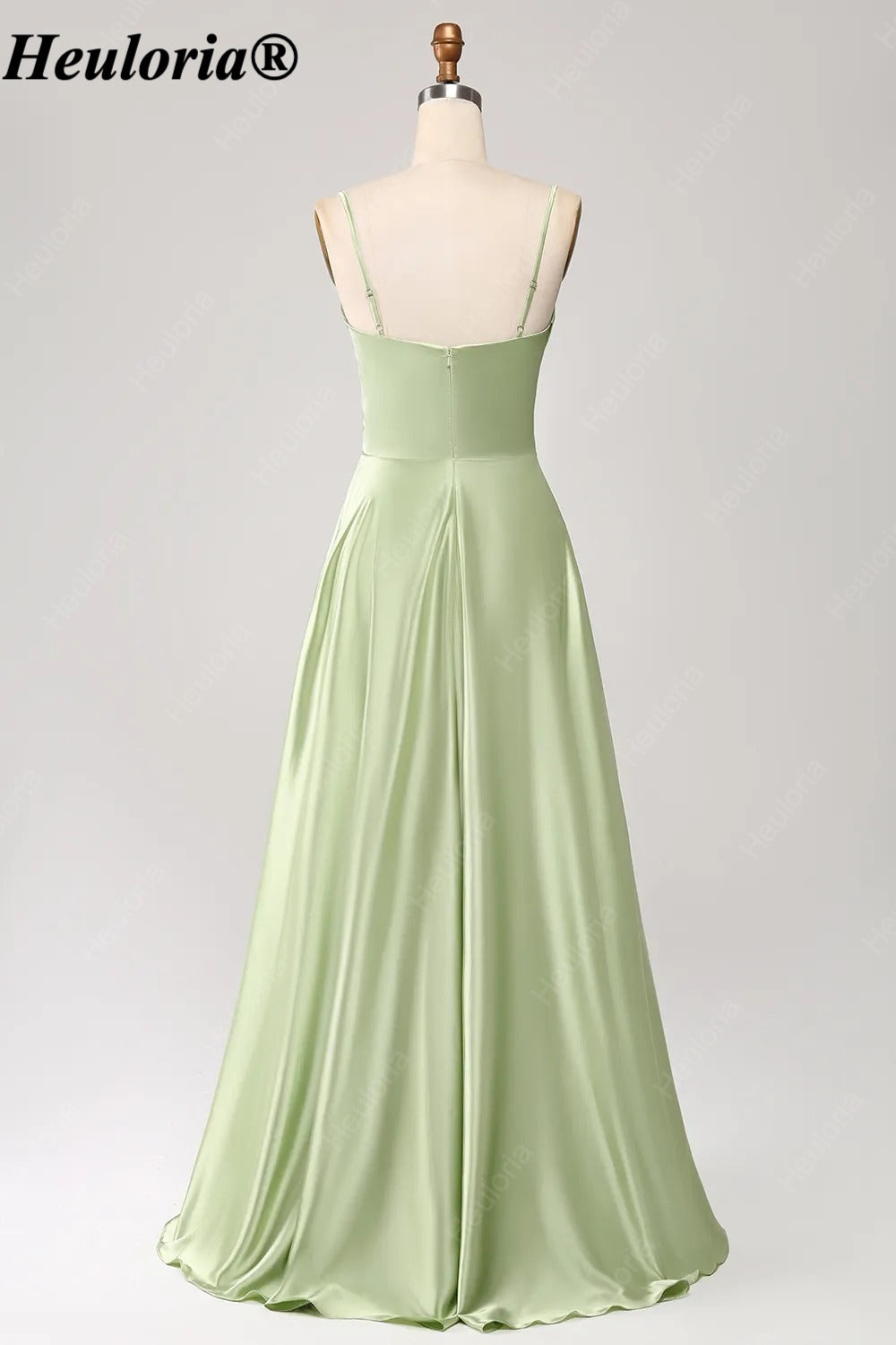HEULORIA Cowl Neck Satin A-Line Bridesmaid Dress with Embellished Trim ED-361