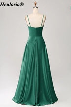 HEULORIA Cowl Neck Satin A-Line Bridesmaid Dress with Embellished Trim ED-361