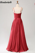 HEULORIA Cowl Neck Satin A-Line Bridesmaid Dress with Embellished Trim ED-361