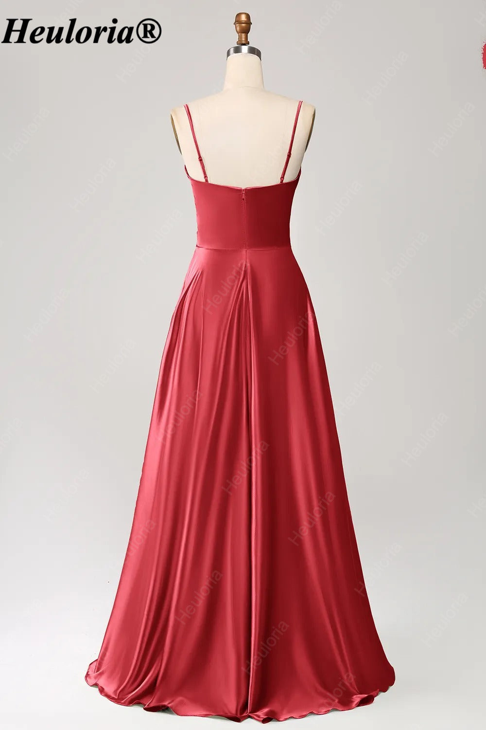 HEULORIA Cowl Neck Satin A-Line Bridesmaid Dress with Embellished Trim ED-361