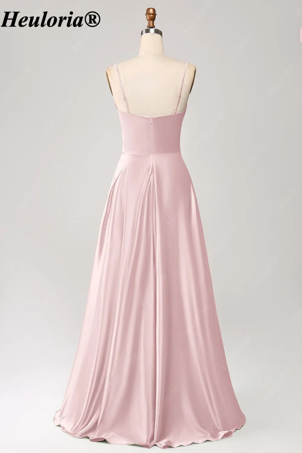 HEULORIA Cowl Neck Satin A-Line Bridesmaid Dress with Embellished Trim ED-361