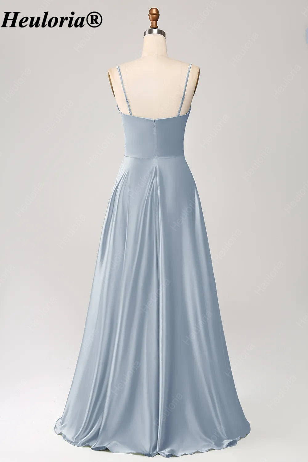 HEULORIA Cowl Neck Satin A-Line Bridesmaid Dress with Embellished Trim ED-361
