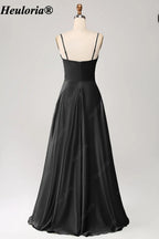HEULORIA Cowl Neck Satin A-Line Bridesmaid Dress with Embellished Trim ED-361
