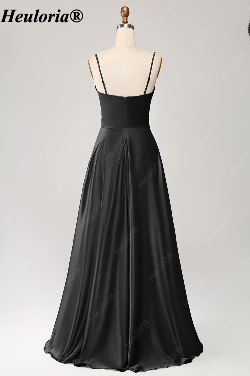 HEULORIA Cowl Neck Satin A-Line Bridesmaid Dress with Embellished Trim ED-361