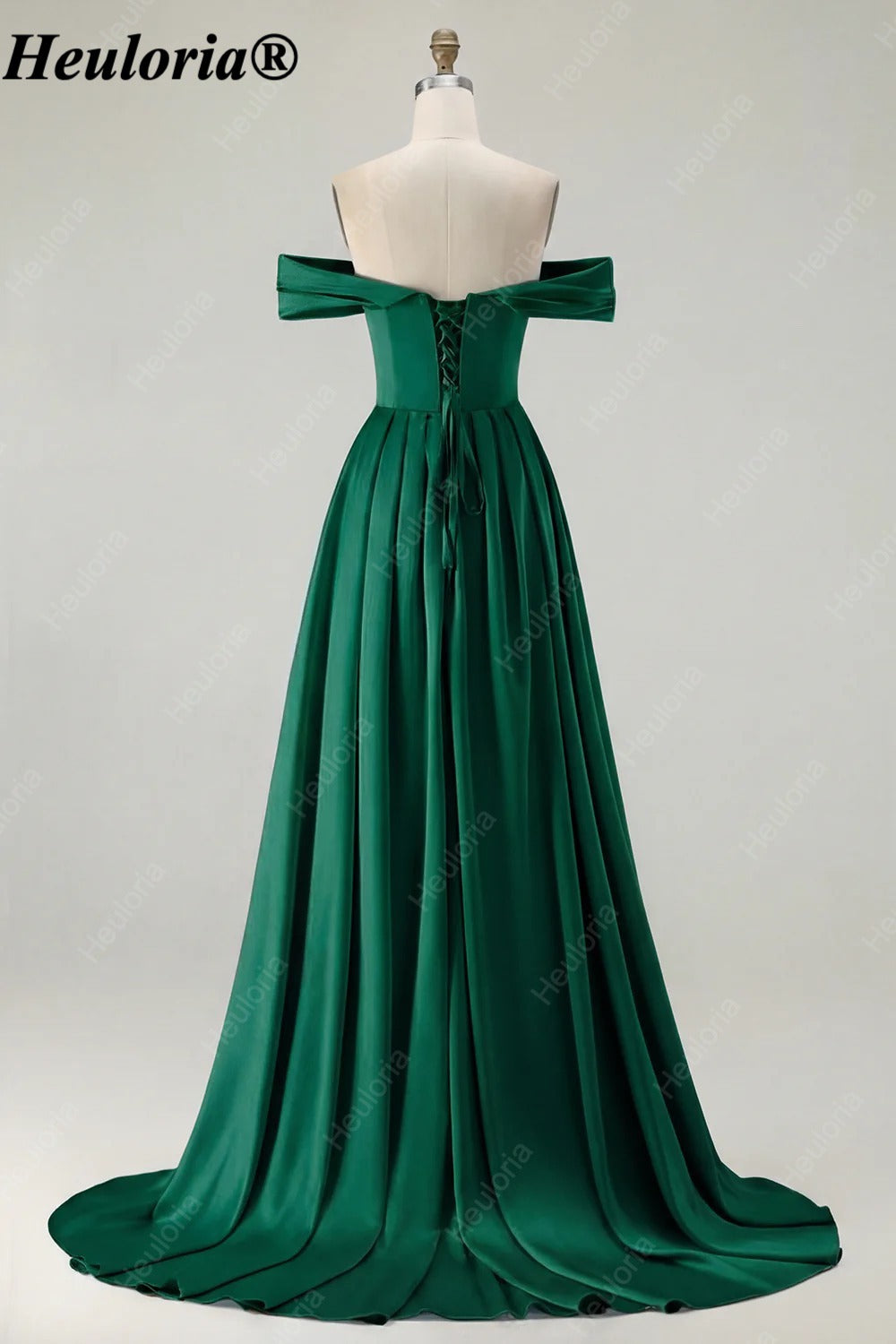 HEULORIA Off-the-Shoulder Satin A-Line Prom Dress with Slit ED-533