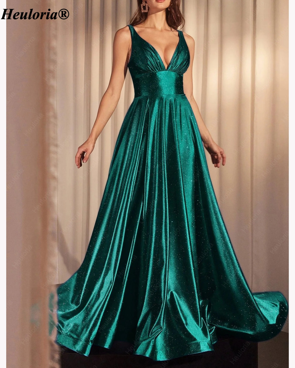 heuloria-Deep V-Neck Glitter A-Line Prom Dress with Slit-ed-198