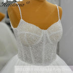 HEULORIA Sparkling Beaded Corset Ball Gown Wedding Dress: Luxury Shimmer Tulle & Delicate Beaded Straps AL-1058