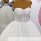 HEULORIA Glittering Sweetheart Corset Ball Gown wedding dress Sparkly Strapless Sequined Bridal Dress BA-1040