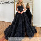 HEULORIA long tired prom dress off shoulder lace evening dress luxury formal dress ED-91