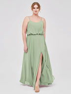 HEULORIA Long Bridemaid dress sweetheart neck chiffon party dress formal dress ED-119