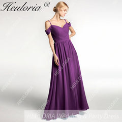 HEULORIA Long Bridemaid dress sweetheart neck chiffon party dress formal dress ED-122