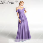 HEULORIA Long Bridemaid dress sweetheart neck chiffon party dress formal dress ED-122