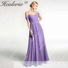 HEULORIA Long Bridemaid dress sweetheart neck chiffon party dress formal dress ED-122