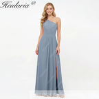 HEULORIA Long Bridemaid dress one shoulder chiffon party dress formal dress ED-124