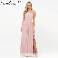 HEULORIA Long Bridemaid dress one shoulder chiffon party dress formal dress ED-124