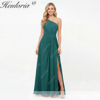 HEULORIA Long Bridemaid dress one shoulder chiffon party dress formal dress ED-124